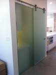 Frosted glass doors